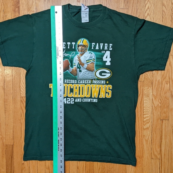 NFL Brett Farve Quarterback Record Shirt Green Bay Packers Large Men's Football - Picture 10 of 13